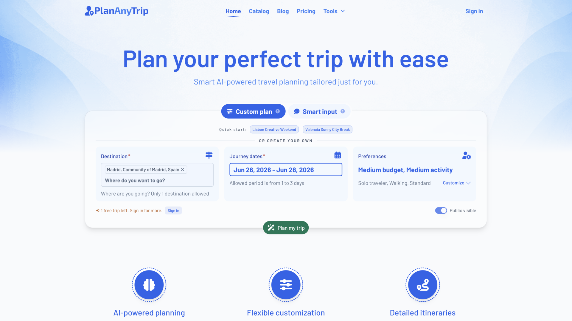 PlanAnyTrip screenshot